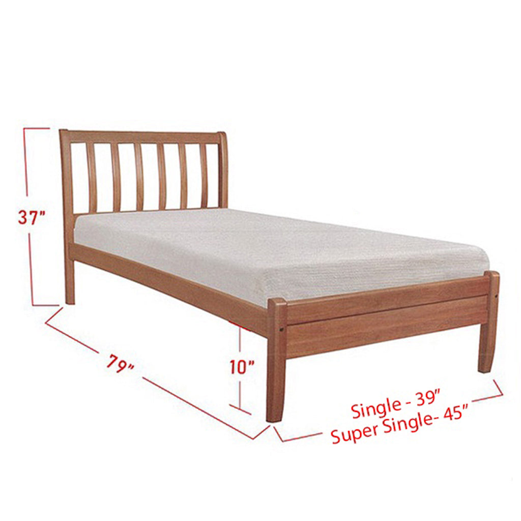 Devan Wooden Bed Frame Cherry, And Walnut In Single/Super Single Size