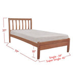 Devan Wooden Bed Frame Cherry, And Walnut In Single/Super Single Size