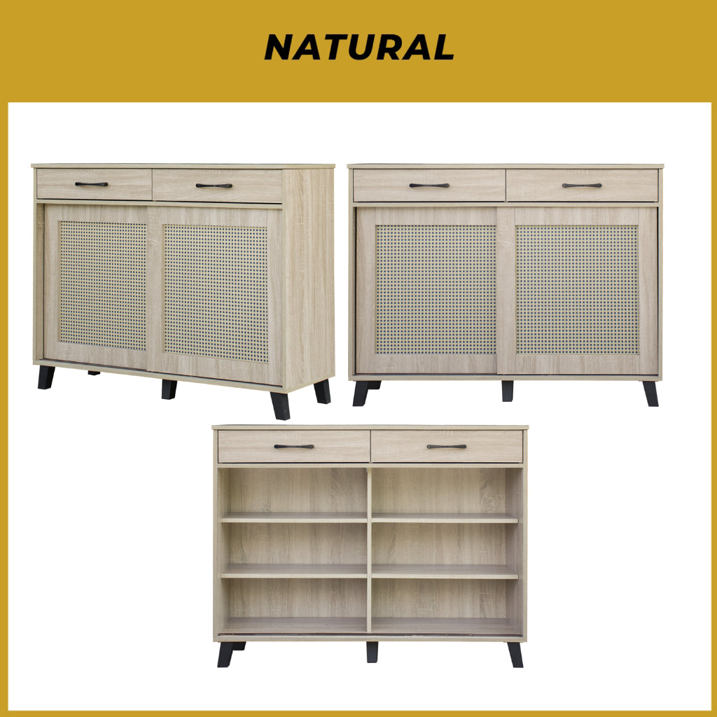 Kaito Japanese Sliding Door Shoe Cabinet CARB-P2 Certified Board in 2 Colours