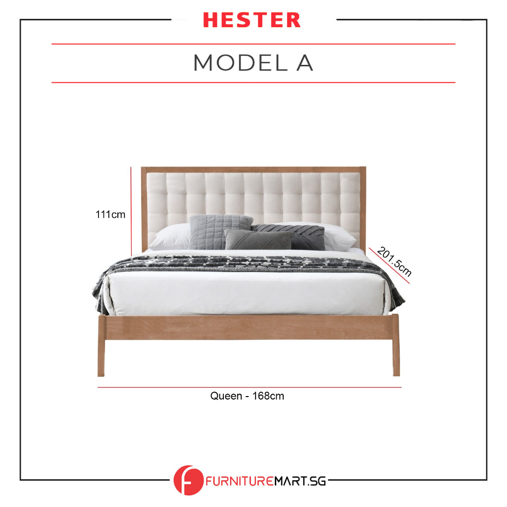 Hester Series Queen/King Wooden Bed Frame Japanese Style Nordic Design in 3 Models