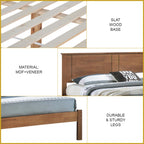 Leah Wooden Bedframe Queen Size In 2 Colour with Mattress Option - MDF+Veneer Wood