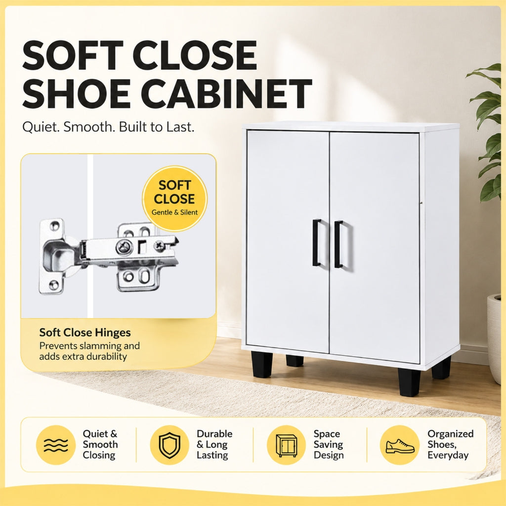 Gemma Shoe Cabinet CARB-P2 Certified Board Fully Laminated Back Panel in 2 Colours