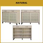 Kabuki Japanese Sliding Door Shoe Cabinet CARB-P2 Certified Board in 2 Colours