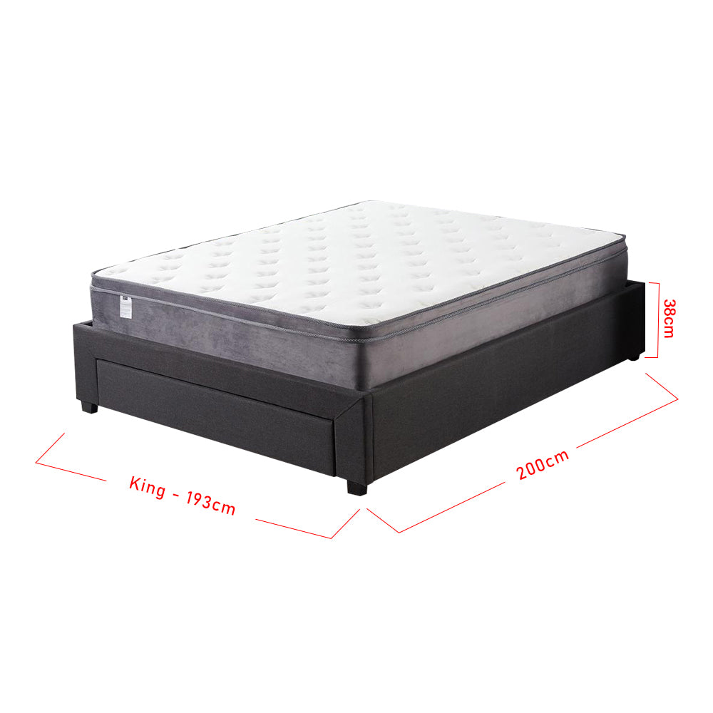 Salem Bed Frame with Drawer + Mattress Package In King Size