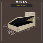 Minas 16" SBD Lift Up Storage Bed Base Bedframe - Pet-Friendly Option / Mattress Option