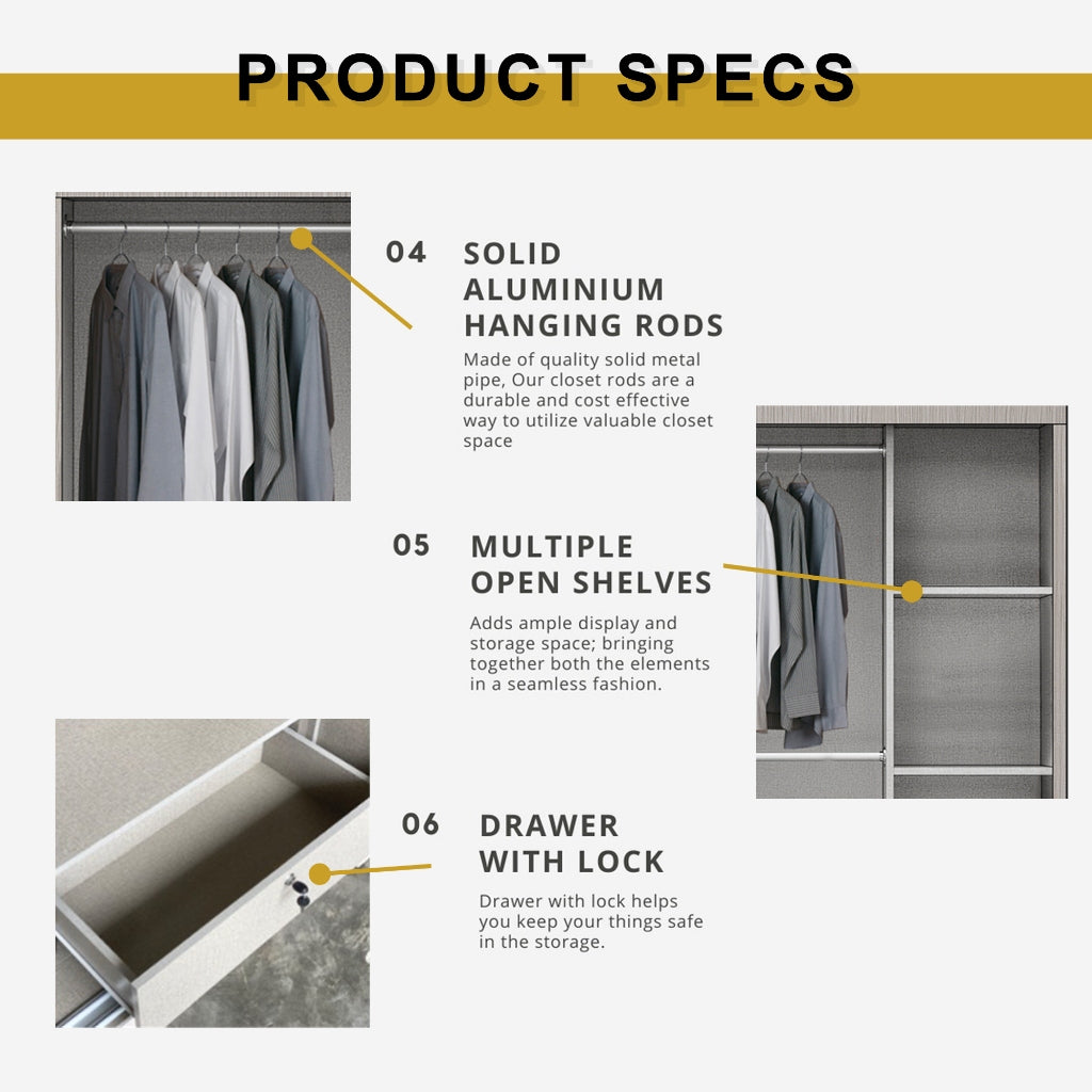 Frankfurt Series 4FT 2-Door Sliding Door Wardrobe in 50 Models Available