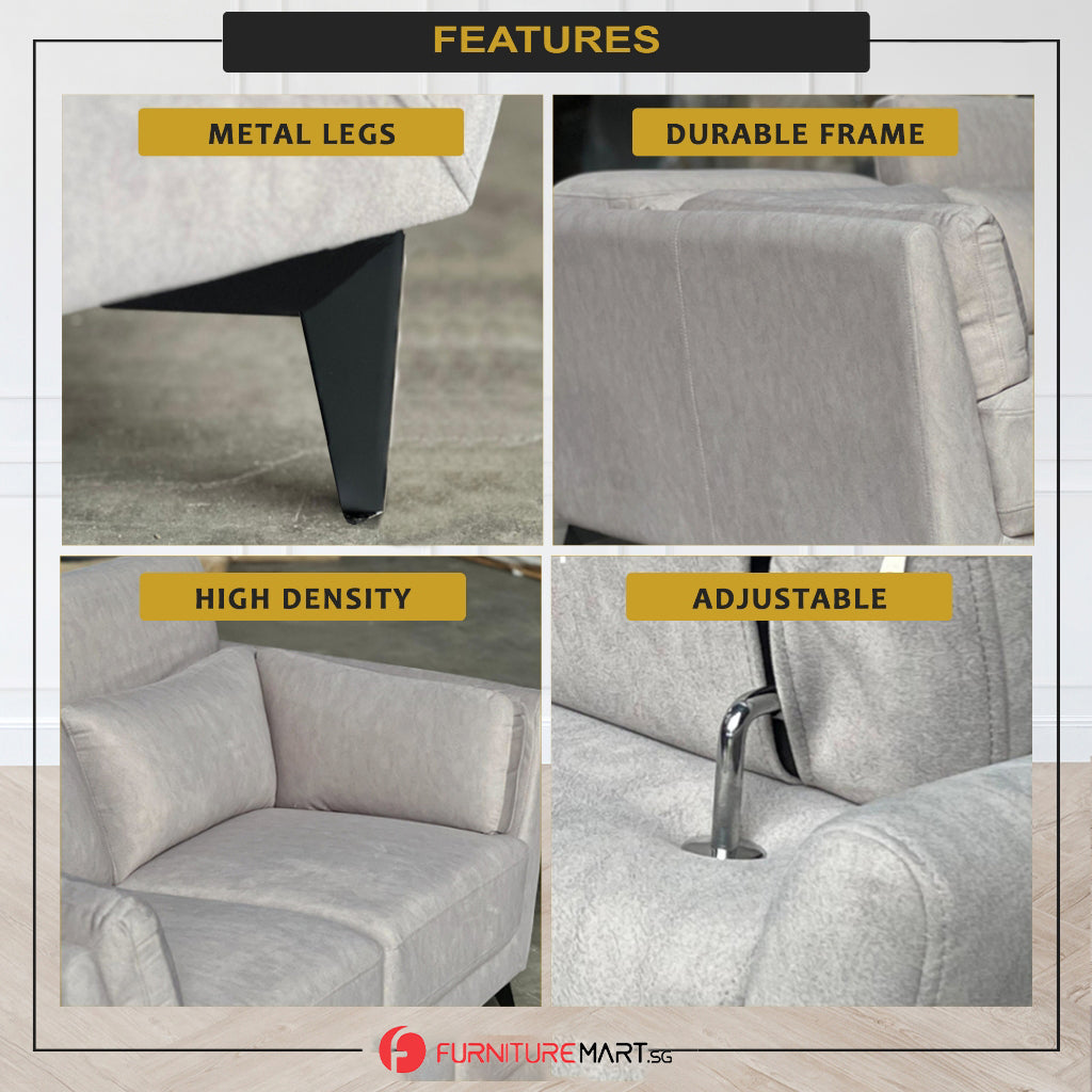 Daisy 2/3-Seater Sofa Adjustable Head-Rest High Density Foam w/ PetFriendly Options