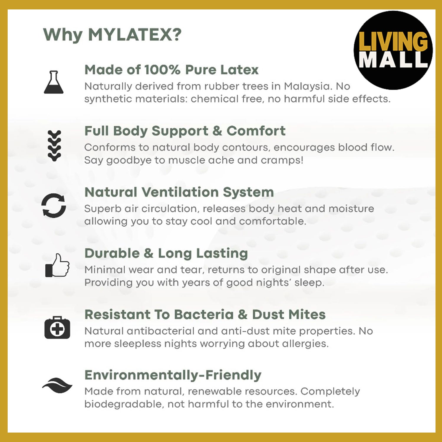 Mylatex Head Shaping Pillow 100% Pure Natural Latex Anti-Bacteria.