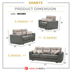Shante 1/2/3 Seater Sofa with Pet-Friendly Option - 48 Colours Available