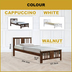 Gigi Single Pull-Out Bedframe Solid Wood Slatted Base  - w/ Mattress Option