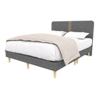 OIGAE Divan Bed Frame Fabric/Faux Leather in Grey Colours - All Sizes Available