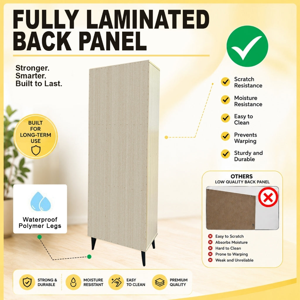 Connie Series Shoe Cabinet CARB-P2 Certified Board Laminated Rattan Pattern