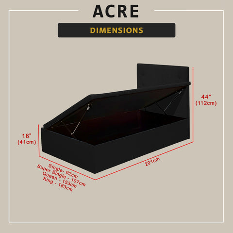 Image of Acre 16" SBD Lift Up Storage Bed Base Bedframe - Pet-Friendly Option / Mattress Option