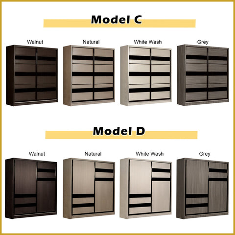 Image of Charie Series 5FT/6FT/8FT Customizable Sliding Door Modular Wardrobe in 6 Designs