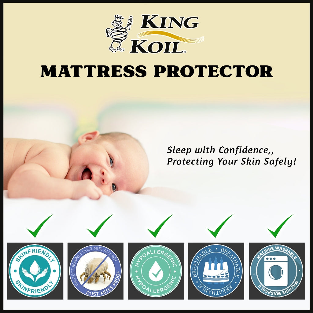 King Koil Mattress Protector Hypoallergenic Mattress Topper with Elastic Band - All Size