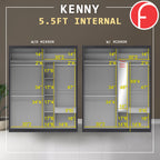 Kenny Series Door A - 4FT-8FT Sliding Door Wardrobe