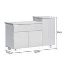 Deena Series 3/3-Door Kitchen Cabinet with Drawers in White Colour