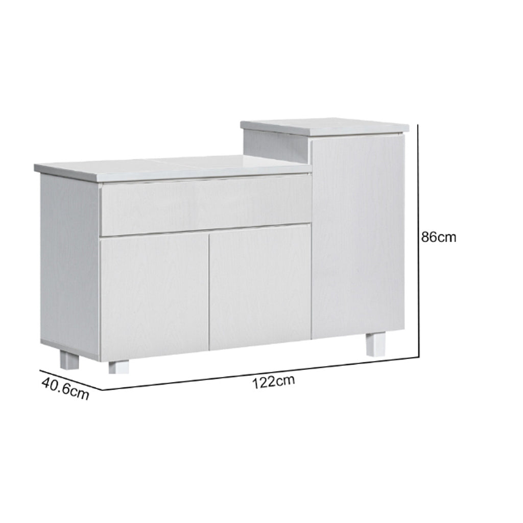 Deena Series 3/3-Door Kitchen Cabinet with Drawers in White Colour