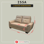 Issa 2/3-Seater Sofa Pet-Friendly Leathaire Fabric ZigZag Spring and Pocket Spring Sofa in Beige