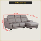 Benie L-Shaped Sofa Left or Right Chaise in 47 Colour -w/ Pet Friendly Scratch-Resistant