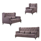 Elizabeth 1/2/3 Seater Mid Century High Back Fabric Sofa Set In 4 Colors