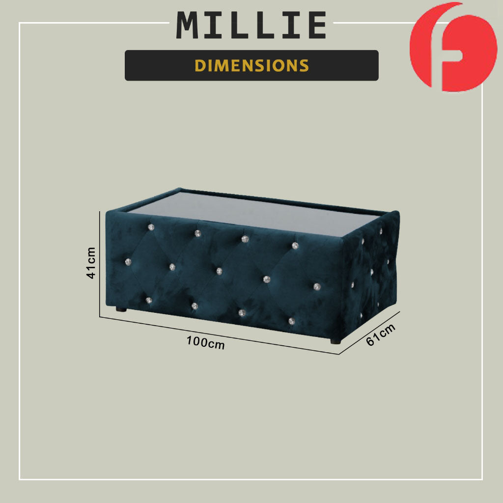 Millie Coffee Table PetFriendly Fabric/Leather Scratch-Resistant in 20 Available Colours