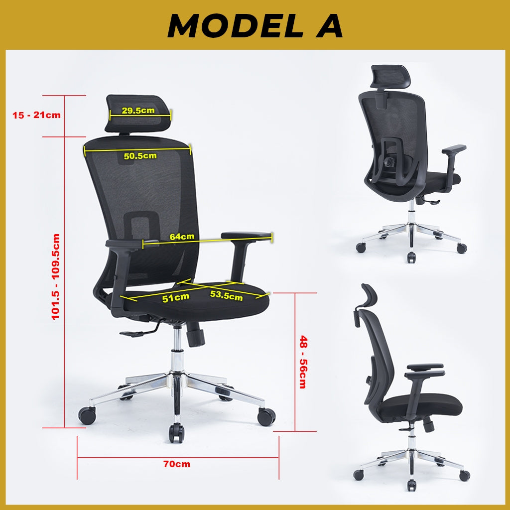 Kern Series Adjustable Headrest Office And Backrest in Black