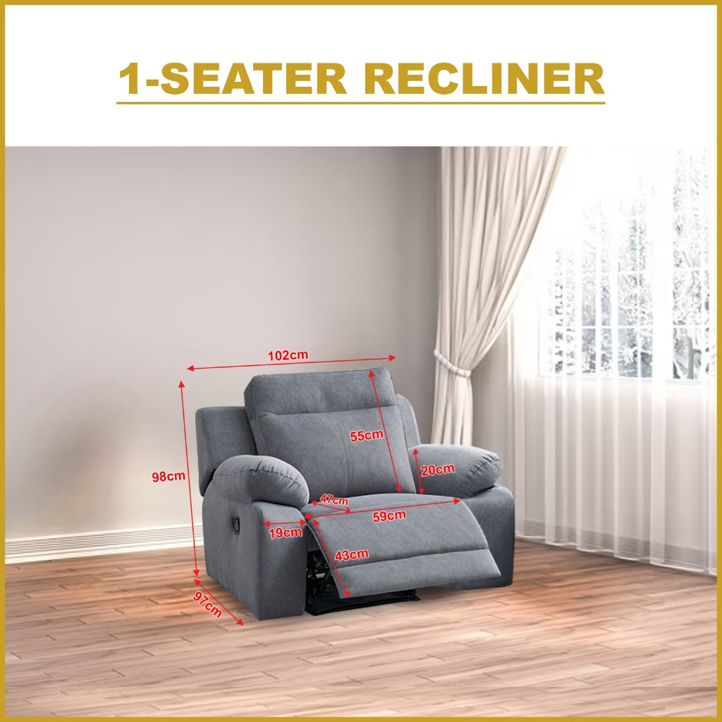 Zarzy 1/2/3-Seater Reclining Sofa Pocketed Spring Claw Resistant Pet-Friendly Fabric/Leather