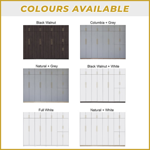 Image of Islah Series Customizable Modular Wardrobe With Top 2-Door up to 8-Door in 6 Colours