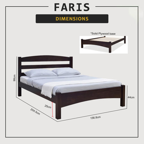 Image of Faris Queen Solid Rubberwood Bed Frame w/ Underbed Space - With Mattress Option