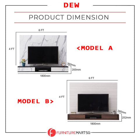 Image of Dew Series Living Room TV Console with LED Backlight in 2 Design