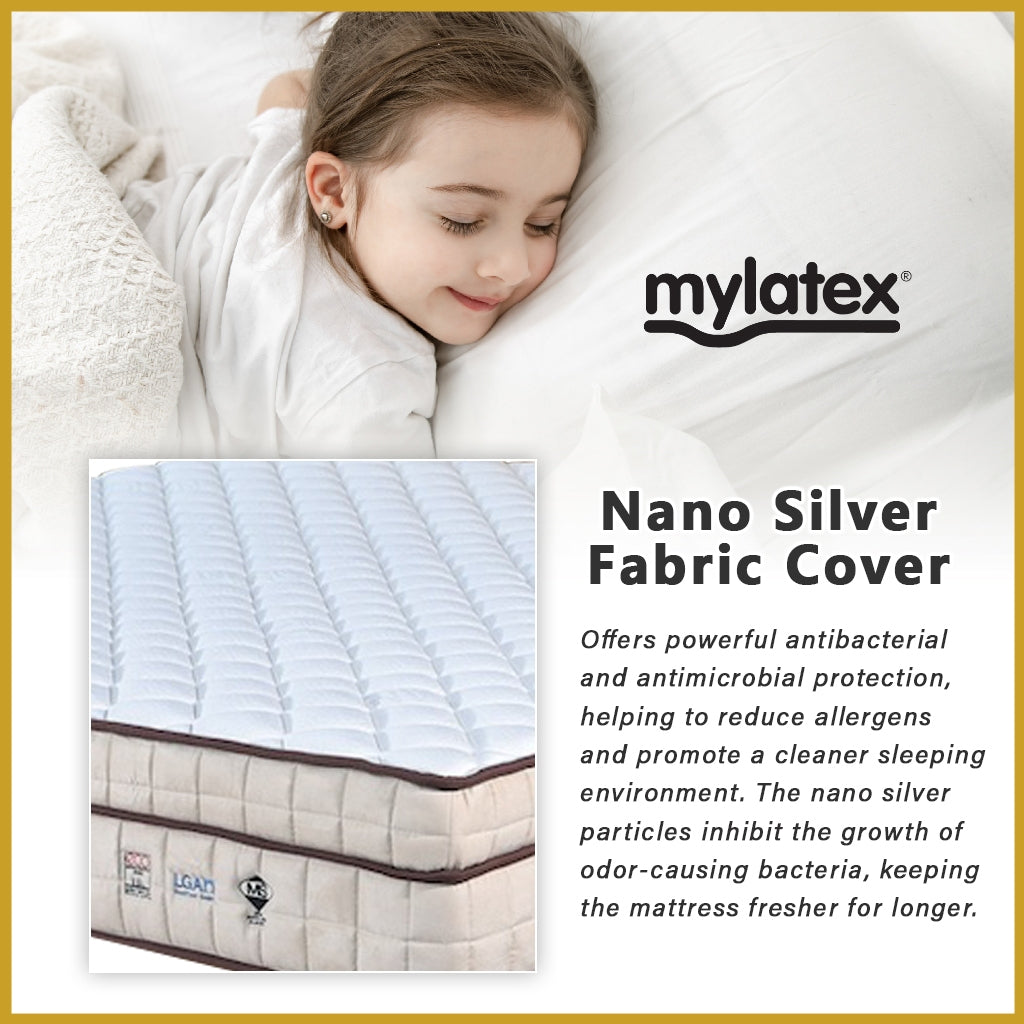 MyLatex Perfection BEAUTY 10.5" Mattress Natural Latex Nano SIlver Fabric - All Size