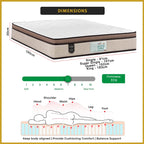 King Koil Mystic Topaz 12" Mattress Chiropractic Coil - Bundle w/ Pillow - All Sizes
