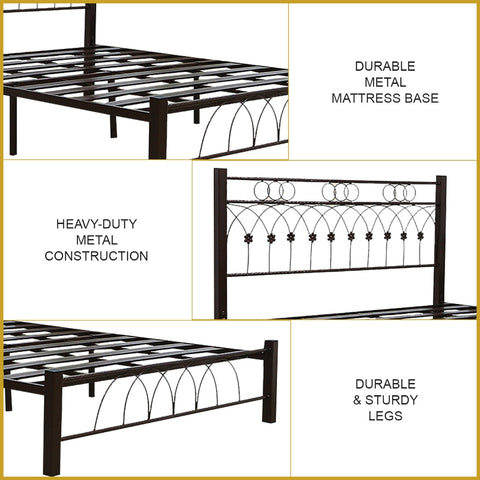 Image of Hollie  Queen/King Size Metal Bed Frame Copper or White Colour - w/ Mattress Option