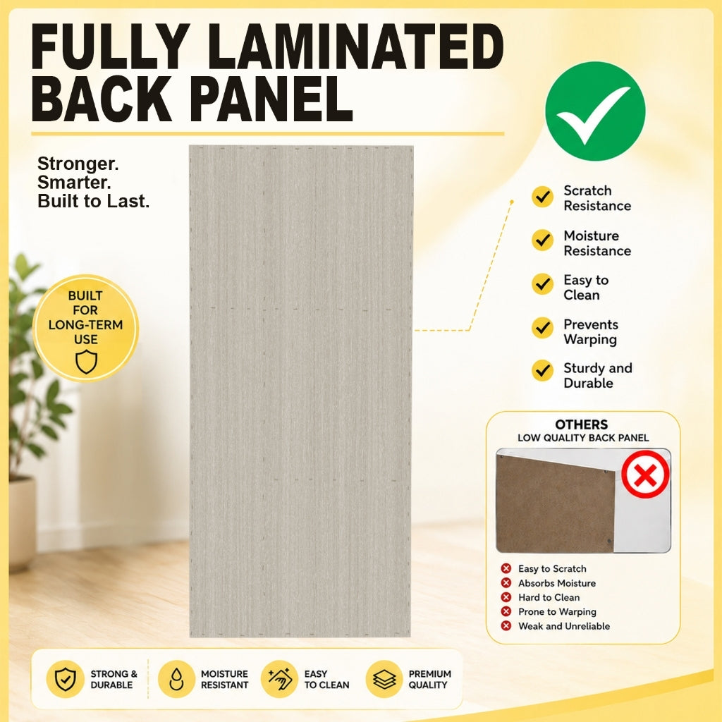 KENNA 2 Open Door CARB-P2 Certified Board Wardrobe With 2 Drawers - Free Installation