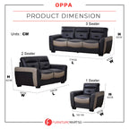 Oppa 1/2/3 Sofa Set In Top Grade PU Leather Upholstery