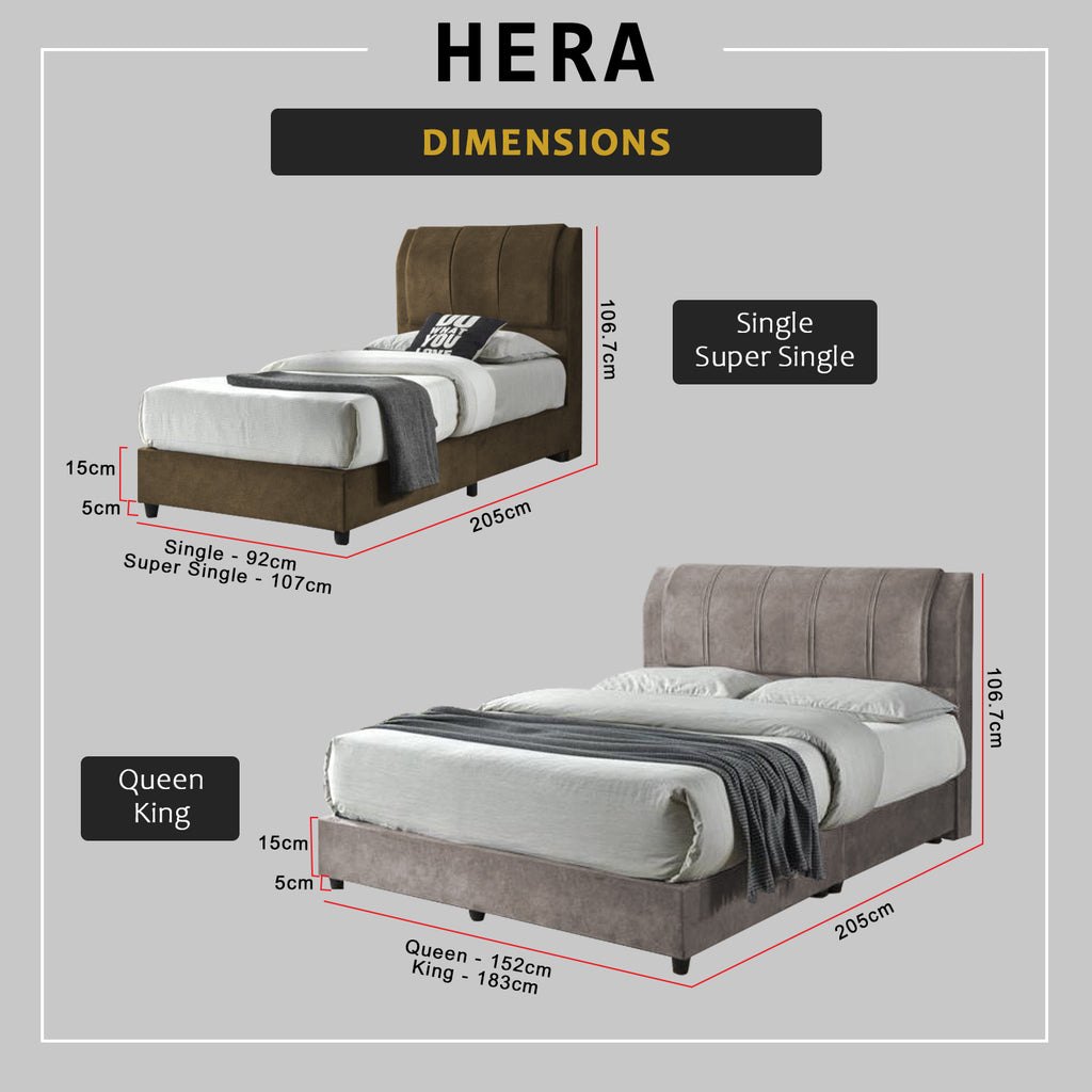 Hera Divan Bed Frame with Foam Padded Headboard - PetFriendly Option / All Sizes
