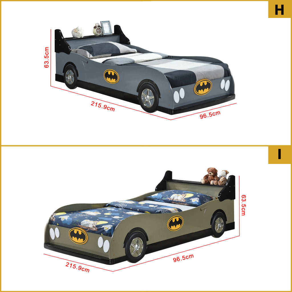 Marc Series Children Car Bed Grey or Army Green In Single Size