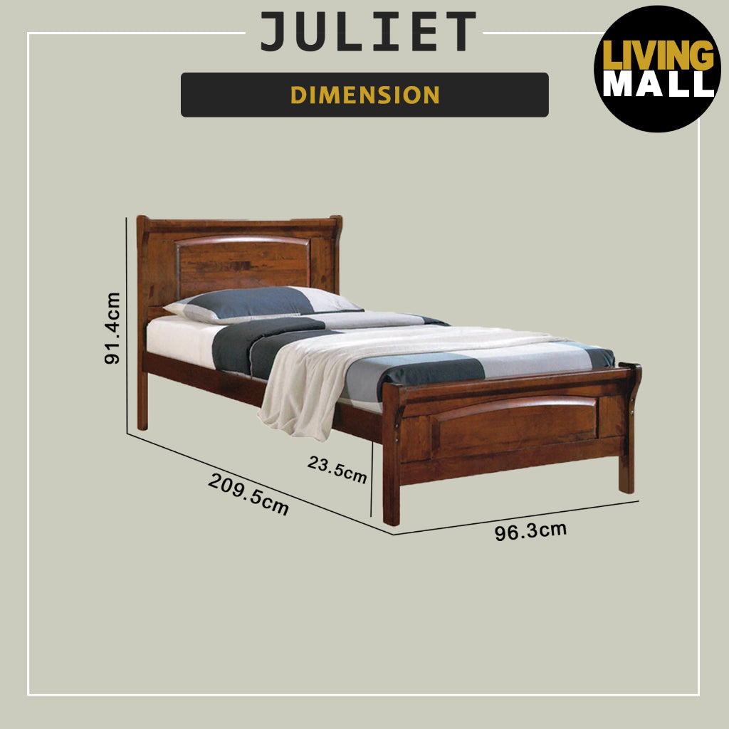 Juliet Single Pull-Out Bedframe Solid Wood Slatted Base  - w/ Mattress Option
