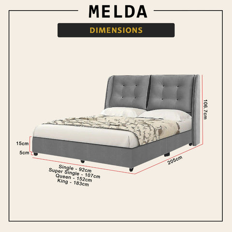 Image of DIOMIRE Melda Divan Bed Frame with Foam Padded Headboard - PetFriendly Option All Sizes