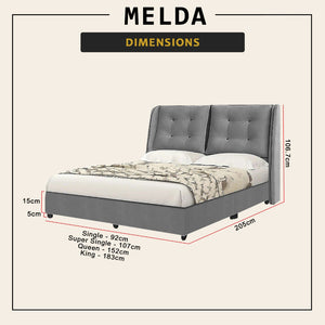 DIOMIRE Melda Divan Bed Frame with Foam Padded Headboard - PetFriendly Option All Sizes