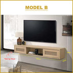 Sombra Model B Floating TV Console Wall Mounted in Natural Color