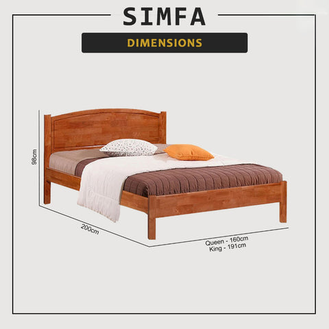 Image of Simfa Queen/King Solid Rubberwood Bed Frame w/ Underbed Space - With Mattress Option