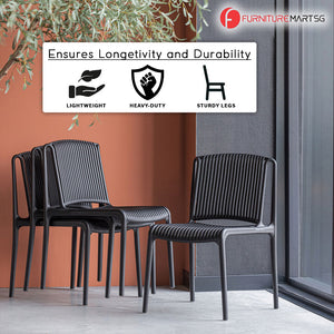 Exton Polypropylene (PP) Dining Chair in Black Colour