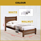Marin Single Pull-Out Bedframe MDF + Veneer Solid Wood Slatted Base  - w/ Mattress Option