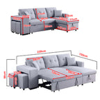 Marjie Series 5 Sleeper Sectional Reversible Sofa w/ Storage Upholstered w/ Pet-Friendly Option