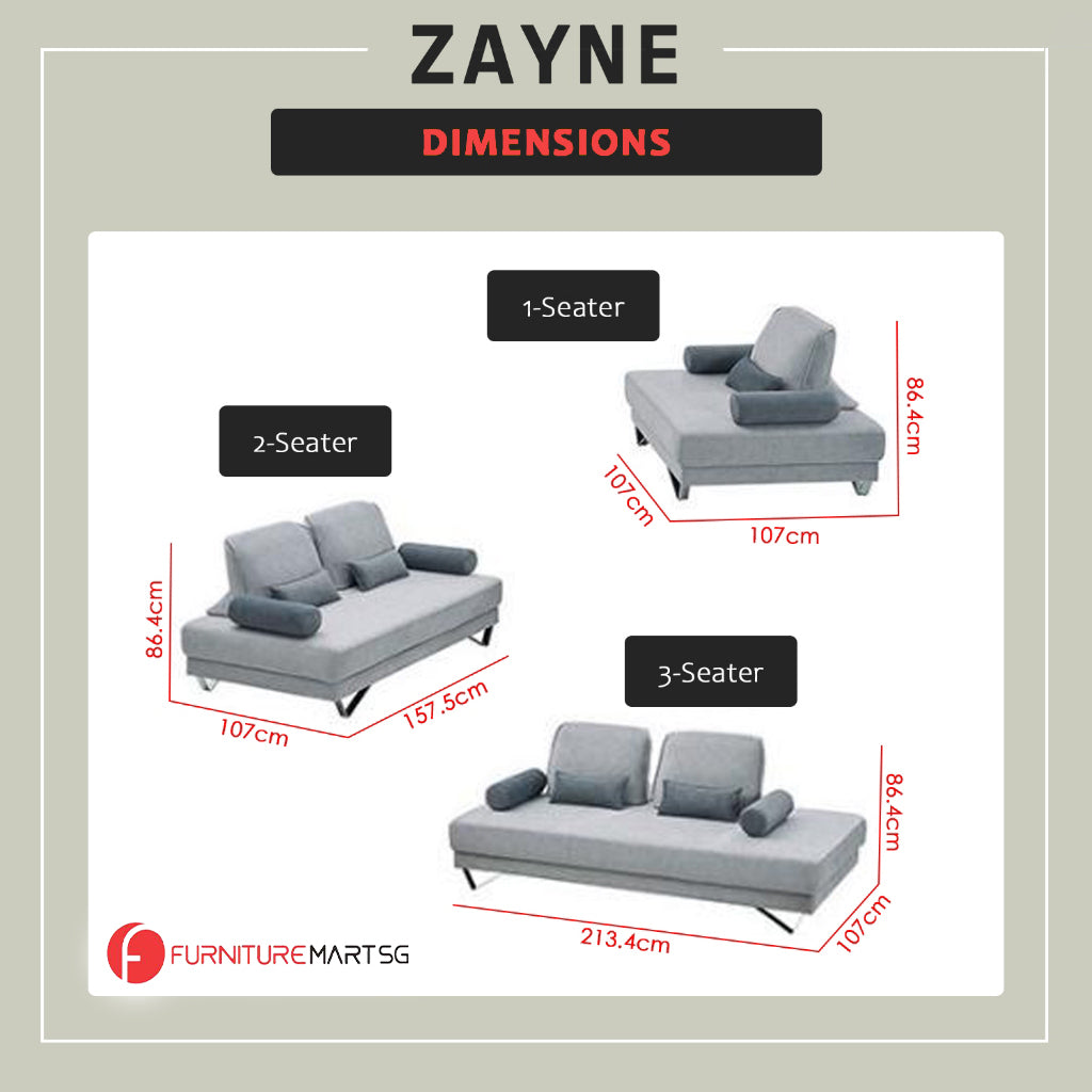 Zayne 1/2/3-Seater Sofa Set Pet Friendly Fabric Scratch-Resistant Stain-Proof in Grey Colour