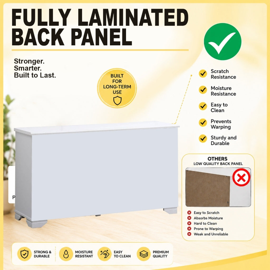 Karen 6 Chest of Drawers CARB-P2 Certified Board Full Laminated Back Panel in 2 Colours