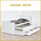 Nommi Single / Super Single Pull-Out Bed Frame with Drawers