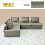 Nikah 1/2/3-Seater L-Shape Sofa Pet-Friendly Scratch Resistant Leather Look Tec Fabric